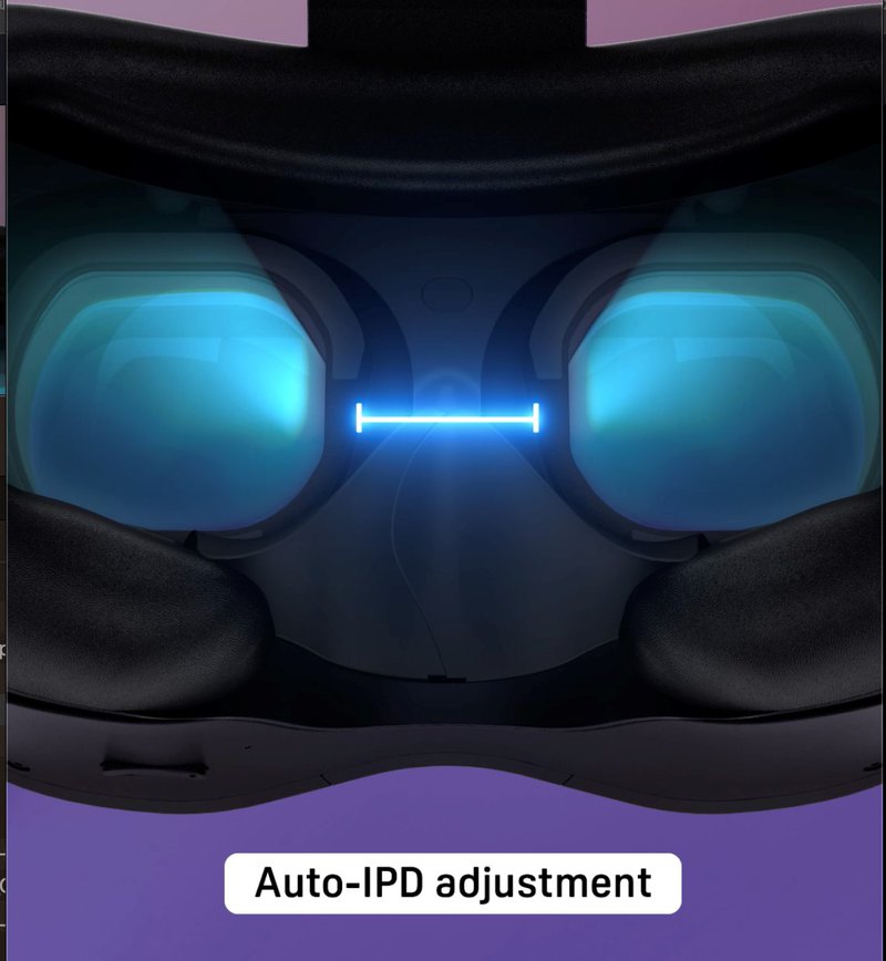 Automatic IPD adjustment in VIVE Focus Vision, the new PC VR and standalone mixed reality headset from HTC VIVE.