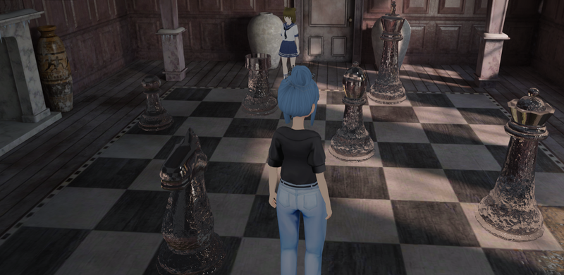 Avatars playing with chess pieces on a virtual chessboard in a VIVERSE World