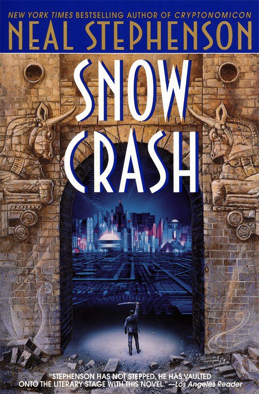 Book cover of Snowcrash, the origin of the word metaverse.jpg