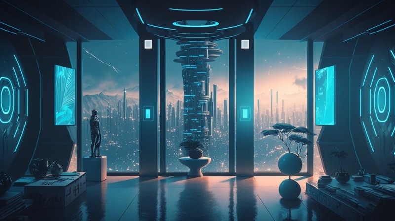 Concept for AI-powered smart buildings inside a futuristic city.jpg