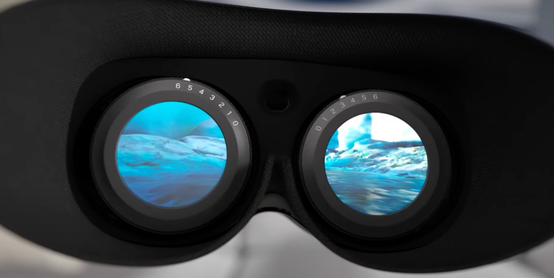 Diopter dials used to adjust VR lens focus on the inside of VIVE XR Elite, the standalone mixed reality headset from HTC VIVE