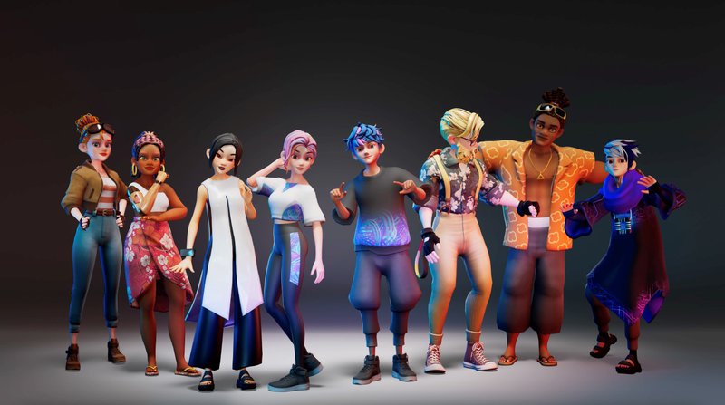 Eight default Avatars from VIVERSE Create, each playable in VIVERSE’s 3D environments and Worlds.