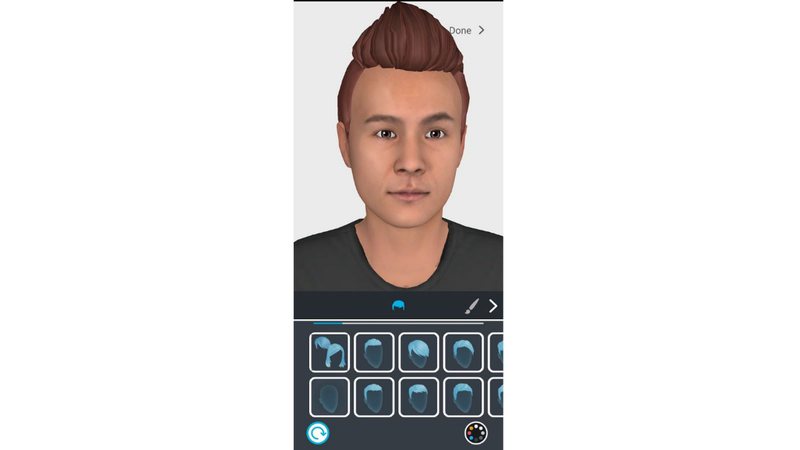 Face of realistic avatar created from a selfie via AI in the VIVE Avatar Creator app