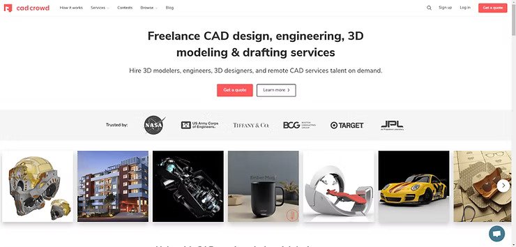 Freelance CAD design, engineering, 3D modeling services with showcased projects and trusted brands.