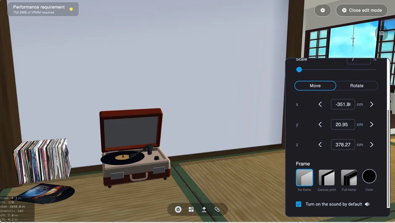 Hehe, the music seems to be playing from the record player