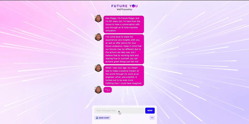 Let - Future You - travel through time for a chat.