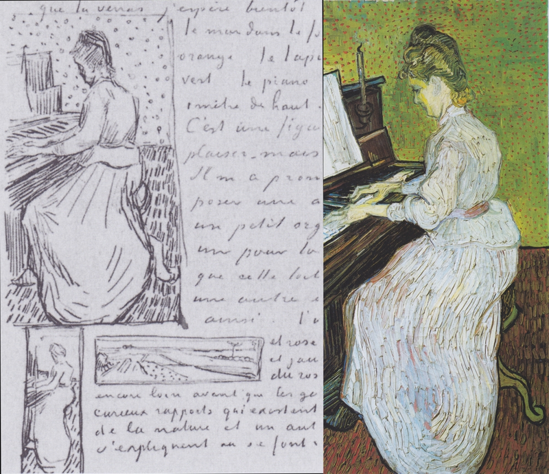 Margaret at the Piano - Van Gogh's letters to his brother are filled with extensive author's notes