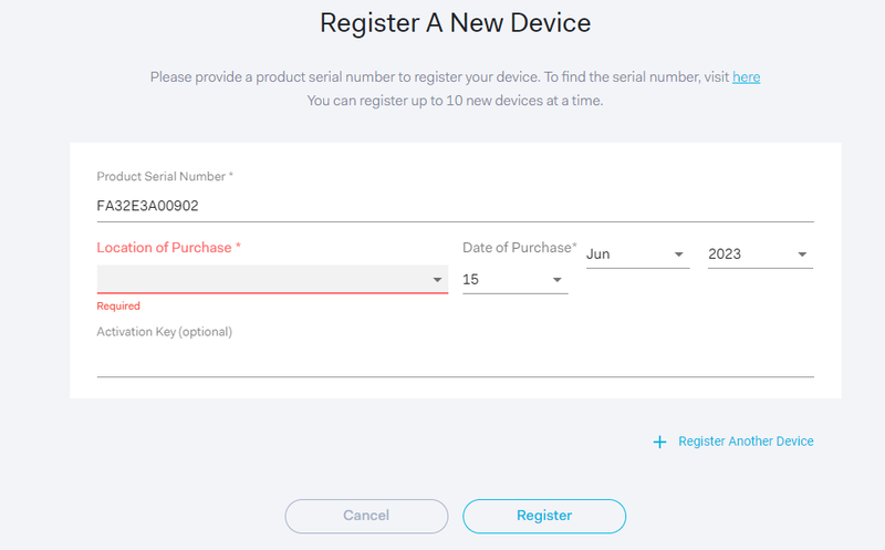 Register a new device