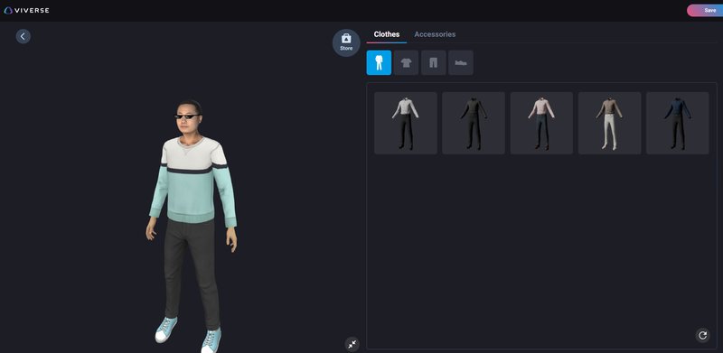 Once the realistic VR avatar is complete, it's time to change outfits