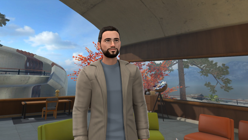 Realistic human avatar with the appearance of a man in a virtual world