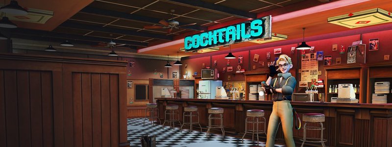 Retro Bar environment with avatars hanging out.