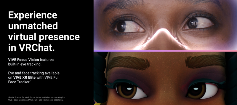 Split image showing a close-up of a person's eyes and a VR avatar's eyes.