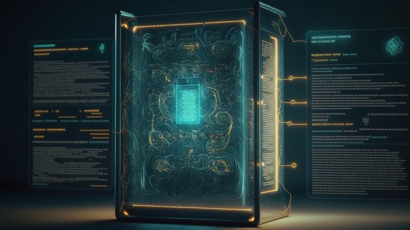 Visualization of a smart contract, a program stored on the blockchain for instant transactions.jpg