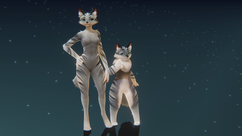 Cat avatar in VRChat.